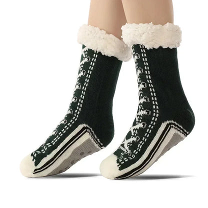 Fluffy Winter Socks For Women Warm Plush Non Slip Slipper Snowflake Gift ❄️🎁