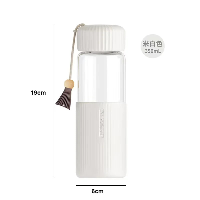 💖Adorable 350ml Glass Water Bottle for Girls 🌼 Perfect for School & Travel 🚀 - Pixie Quill