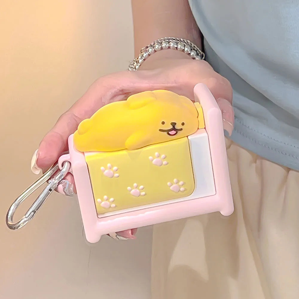 Kawaii Silicone Dog Earphone Case 🐾🎧 - Cute & Shockproof for AirPods Pro 1/2/3/4 with Keyring