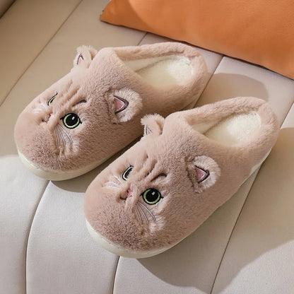 Fluffy Cat Slippers For Women And Men Warm Indoor Plush Slides 🐾😺❄️