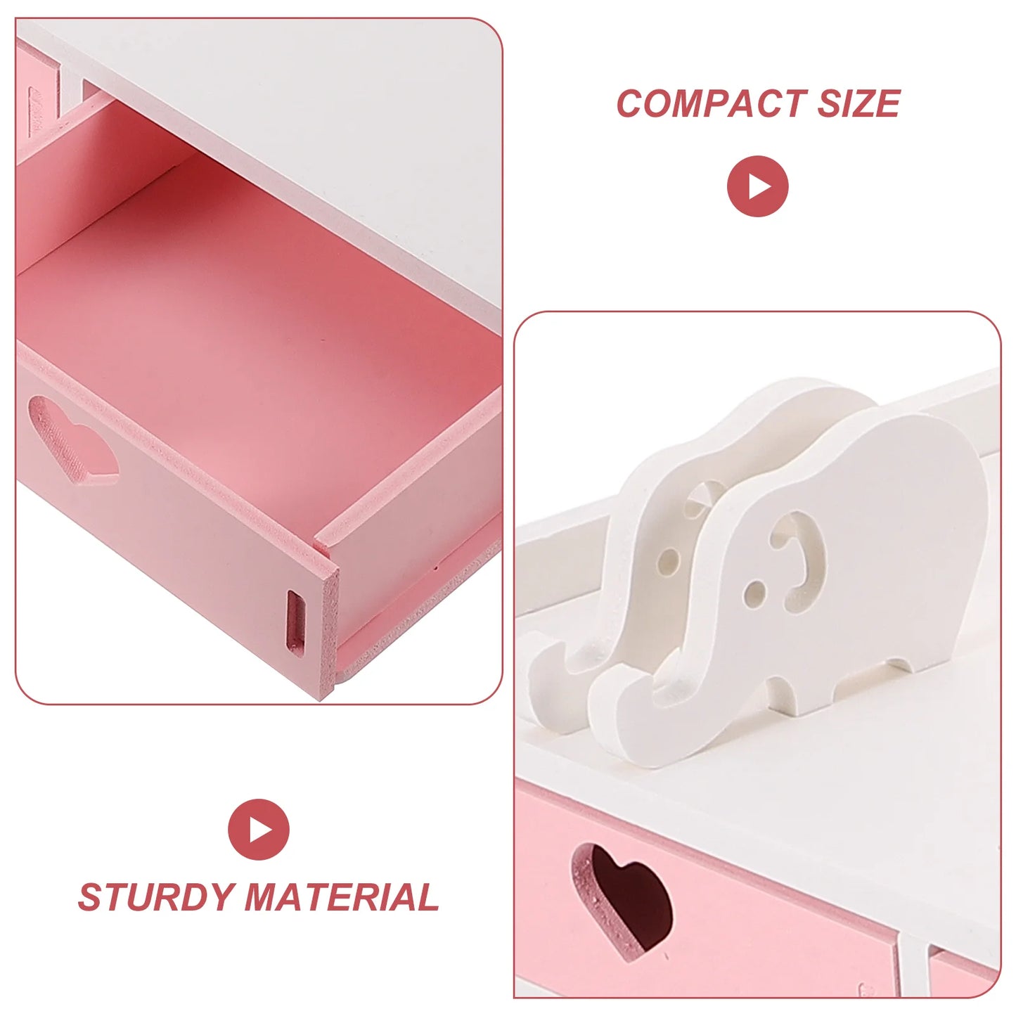 Kawaii Pink Laptop Monitor Stand & Drawer Organizer 🌸✨ - Cute Desktop Riser for Stylish Offices!