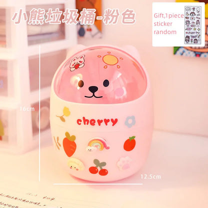 Kawaii Cartoon Makeup Organizer 🎀✨ - Creative Stationery Storage Box for Students & Office! 📚💖