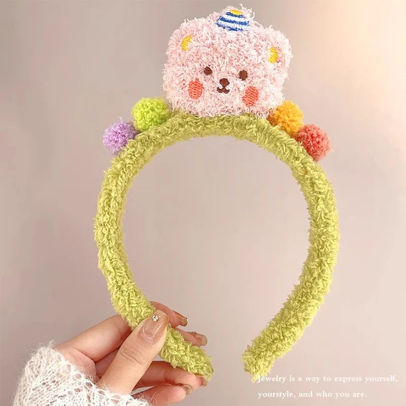 Kawaii Plush Bear Hairband 🐻✨ Fun Headband for Women & Girls | Adorable Party Accessory & Photo Prop 🎉🎀