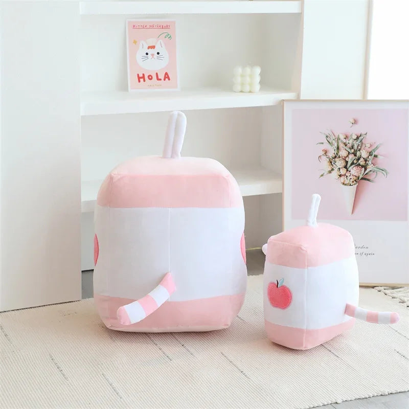 Cartoon Cat Milk Bottle Plushie 🐱💖 - Adorable Kitten Tail Cushion for Cozy Sofa Vibes! 🥛✨ - Pixie Quill