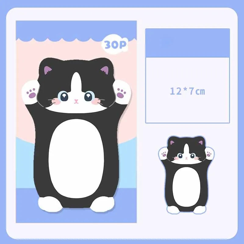 Adorable Kawaii Cat Sticky Notes 🐾 | 30 Sheets Memo Pad for School & Office 🎨 | Cute Stationery Gift & Bookmark 🌟