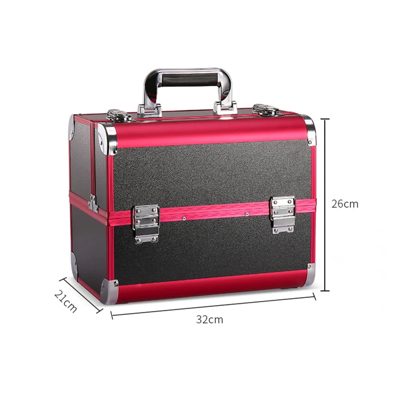 Kawaii Makeup Train Case 🎀✨ | Adjustable 4-Tray Organizer with Lockable Compartments 💖💄