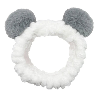Women Wash Face Makeup Soft Coral Fleece Elastic Headband Head Wrap Cute Rabbit Bow Animal Ears Hairband Girl Hair Accessories
