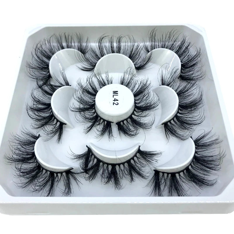 New 5 Pairs 8-25mm Natural 3D False Eyelashes Kit Mink Lashes Full Strip Look Whimsical Cute Glam 🌸✨
