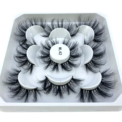 New 5 Pairs 8-25mm Natural 3D False Eyelashes Kit Mink Lashes Full Strip Look Whimsical Cute Glam 🌸✨