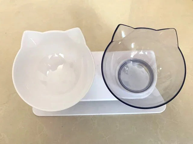 Kawaii Non-Slip Double Cat & Dog Bowl Set 🐾💕 | Adorable Feeding Station for Your Furry Friends! 🍽️🐱🐶