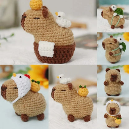 Kawaii Capybara Crochet Kit 🧶✨ - Adorable Animal Craft Set for Beginners & Gift Lovers 🎁🐾