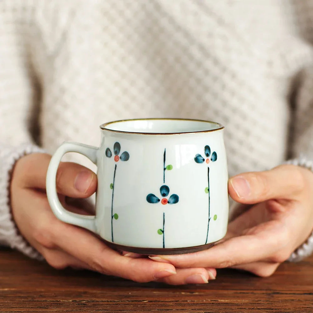 🍵 Kawaii Hand-painted Ceramic Tea Mug ☕️ Japanese Style Sake Cup - 8.5oz Mini Delightful Gift for Friends! 🎁