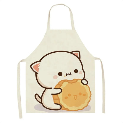 Cute Cartoon Cat Cooking Apron 💕🐱 - Fun & Mess-Free for Couples in the Kitchen 🍳👩‍🍳 - Pixie Quill