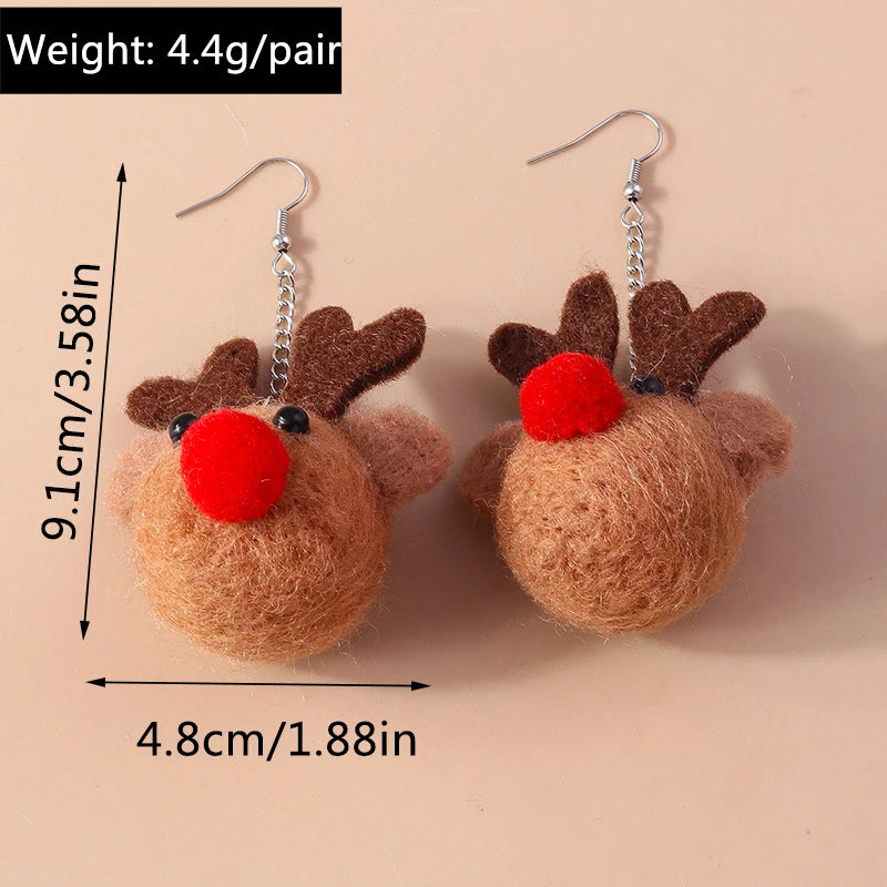Whimsical Christmas Elk Earrings For Women And Girls Handmade Dangle Jewelry 🦌🎄