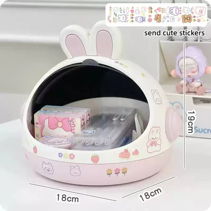 Adorable Bunny Desk Organizer - Kawaii Storage Box for Hair Accessories & Stationery 🐇✨