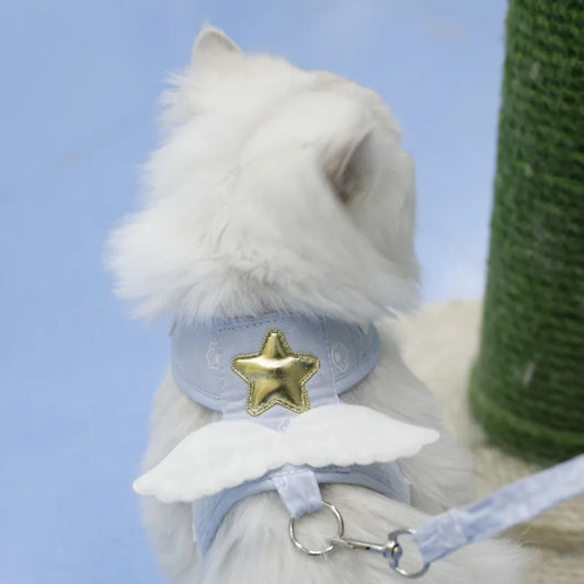 ✨ Angel Wing Pet Harness 🌈 Cute Collar & Leash Set for Furry Friends 🐾 Personalized Playground Accessories 💖