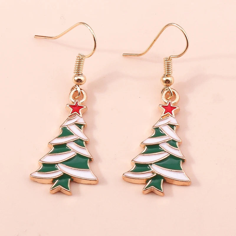 Whimsical Christmas Drop Earrings For Women Tree Deer Santa Dangle Jewelry 🎄✨