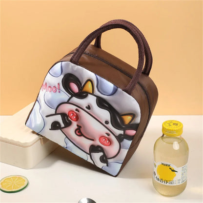 Kawaii 3D Animal Pattern Bento Bag 🐻🍱 | Large Capacity Insulated Lunch Tote for Kids & Adults 🌈✨