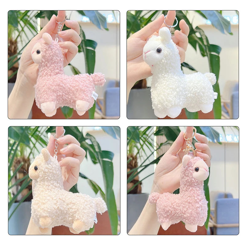 Adorable Kawaii Alpaca Plush Keychain 🦙✨ - Cute Backpack Charm & Gift Idea for Students! 🎁💕