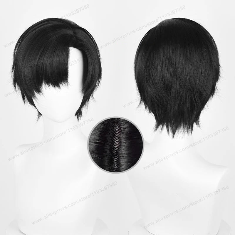 Kawaii Love & Deepspace Cosplay Wig 🌌✨ - 30cm Short Curly Hair, Heat Resistant Anime Wig for Halloween & Parties 🎉
