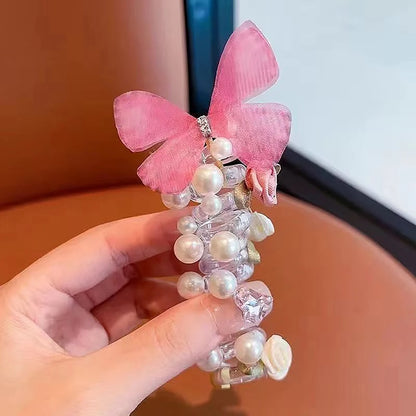 Kawaii Butterfly Hair Rope 🦋✨ | Sweet Floral Phone Line Ponytail Holder for Girls & Women 🌸🌟