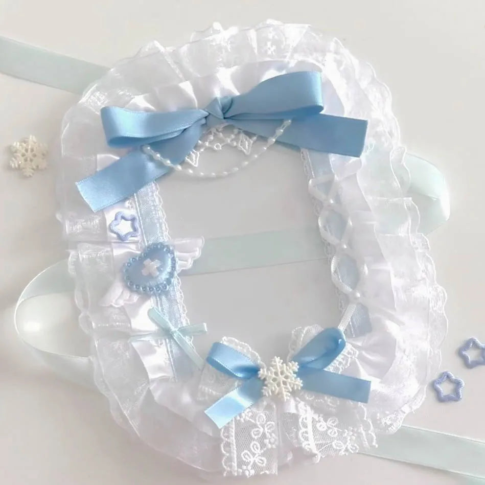 Blue Bowknot Lace Photocard Holder Display Cute ID Card Sleeve 💙🎀