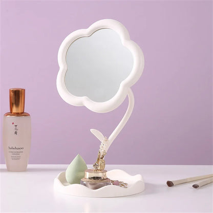 🌻 Kawaii Sunflower Makeup Mirror - Adorable Desktop Beauty & Jewelry Holder for Girls 🌸