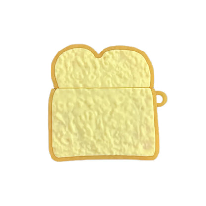 Kawaii Toast Silicone Earbud Case 🍞🎧 | Cute & Creative Headphone Cover with Keychain for Huawei FreeClip 🌟💕