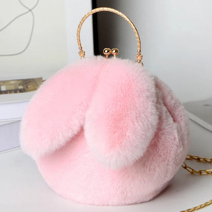 Adorable Kawaii Plush Rabbit Ear Crossbody Bag 🐰💕 - Perfect Cute Purse for Women & Girls! 👜✨