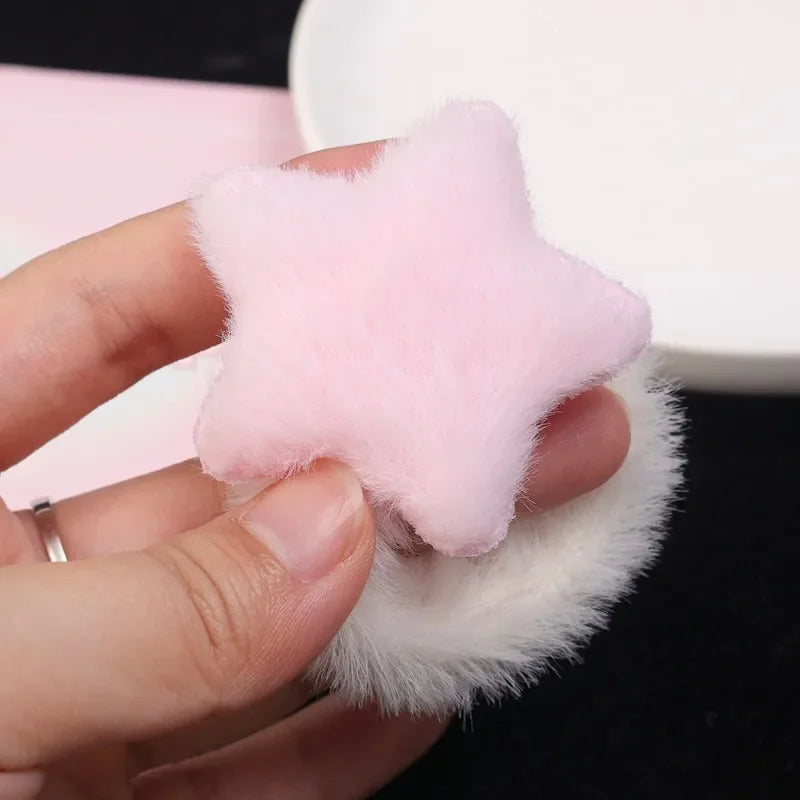 Kawaii Winter Furry Star Hair Ties 🌟✨ Cute Plush Scrunchies for Girls & Women - Colorful, Fashionable Fur Hair Bands! 🎀