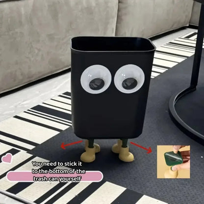 Kawaii Big Eyes Trash Can 🗑️👀 - Adorable Standing Garbage Bin for Home & Office 🏠✨