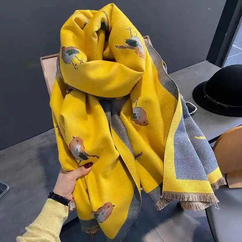 Cozy Animal Print Blanket Scarf Women Warm Pashmina Shawl Winter Wrap 🧣