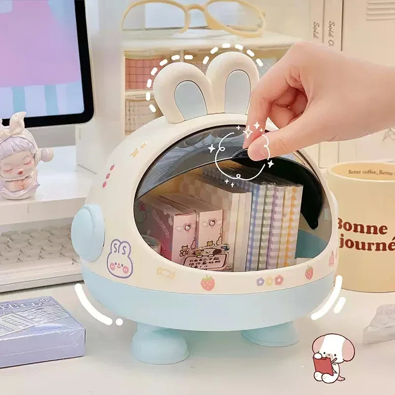 Adorable Bunny Desk Organizer - Kawaii Storage Box for Hair Accessories & Stationery 🐇✨