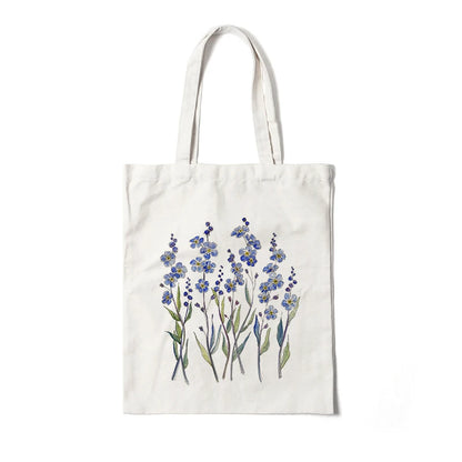 Kawaii Floral Canvas Tote 🌼💖 | Cute Eco-Friendly Shoulder Bag for School & Shopping 🌸✨