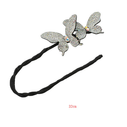 Kawaii Butterfly Hair Bun Maker 🦋✨ Cute DIY Styling Tool for Girls - Velvet & Pearl Hair Accessories!