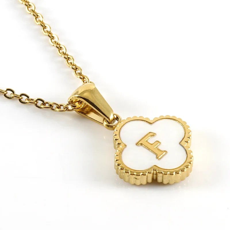 Charming Kawaii Stainless Steel Initial Necklace for Her 🌸✨ | Cute White Chain Jewelry - Perfect Valentine’s Day Gift! 💖