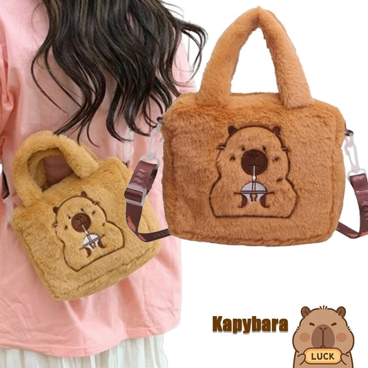 Kawaii Kapybara Plush Crossbody Bag 🐾✨ - Adorable Coin Purse for Kids!