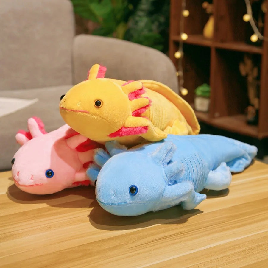 🌈🐾 Colorful Axolotl Hugging Pillow – Cuddly Newt Plush for Kids! 🎈💖 - Pixie Quill