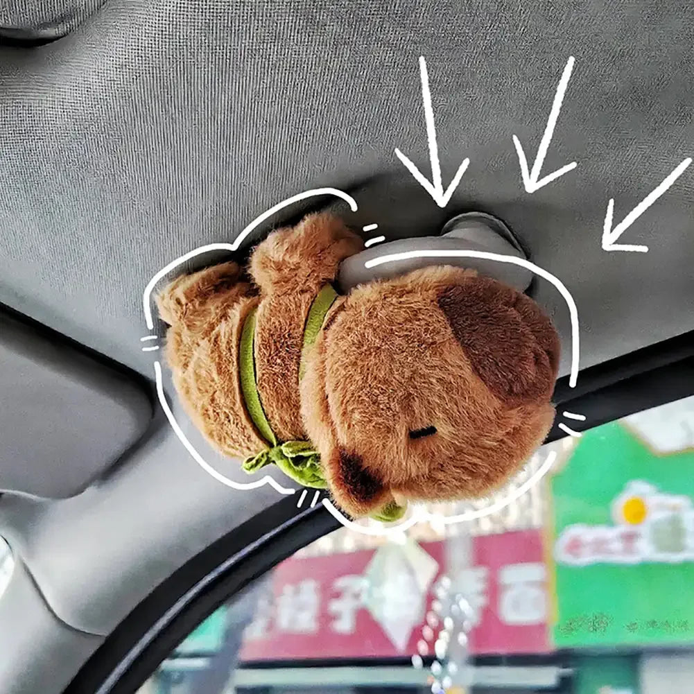 Kawaii Capybara Plush Wiper Handle Decor 🐾✨ | Cute Car Accessories for a Charming Interior 💖🚗