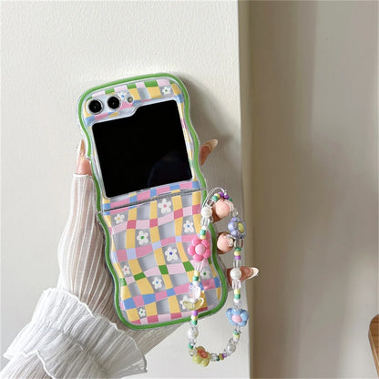 🌸 Whimsical Floral Charm Bracelet Case for Samsung Galaxy Z Flip 6/5/4/3 💖✨