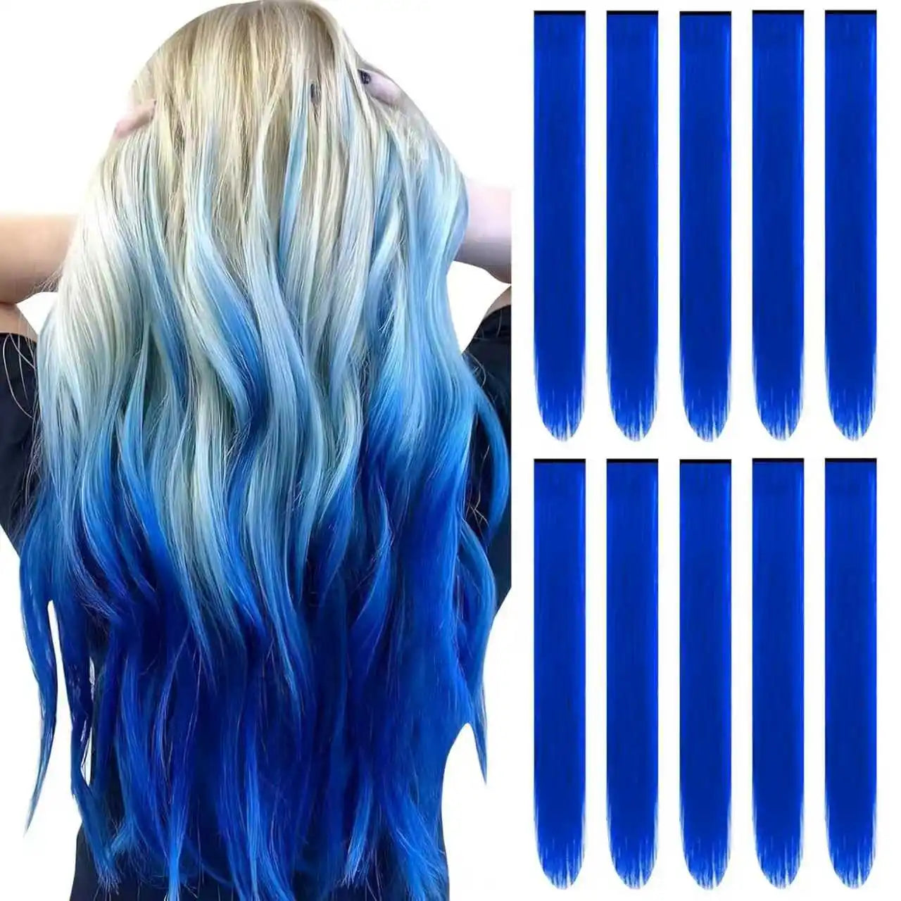 Pastel 22 Inch Colorful Clip In Hair Extensions Long Straight Party Highlights 💖