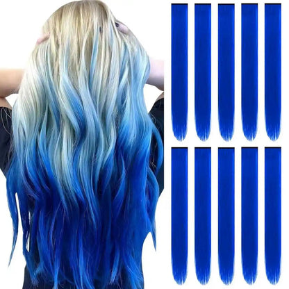 Pastel 22 Inch Colorful Clip In Hair Extensions Long Straight Party Highlights 💖