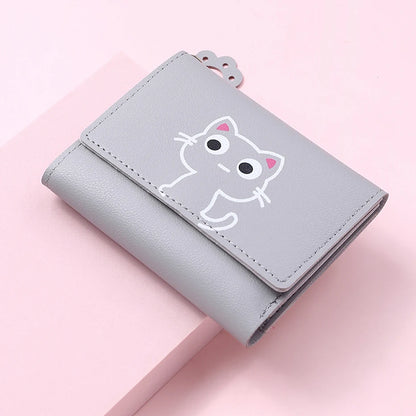 Kawaii Cat-Themed PU Leather Wallet 🐱💖 | Adorable Short Purse for Ladies | Perfect Gift for Cat Lovers! 🎁✨