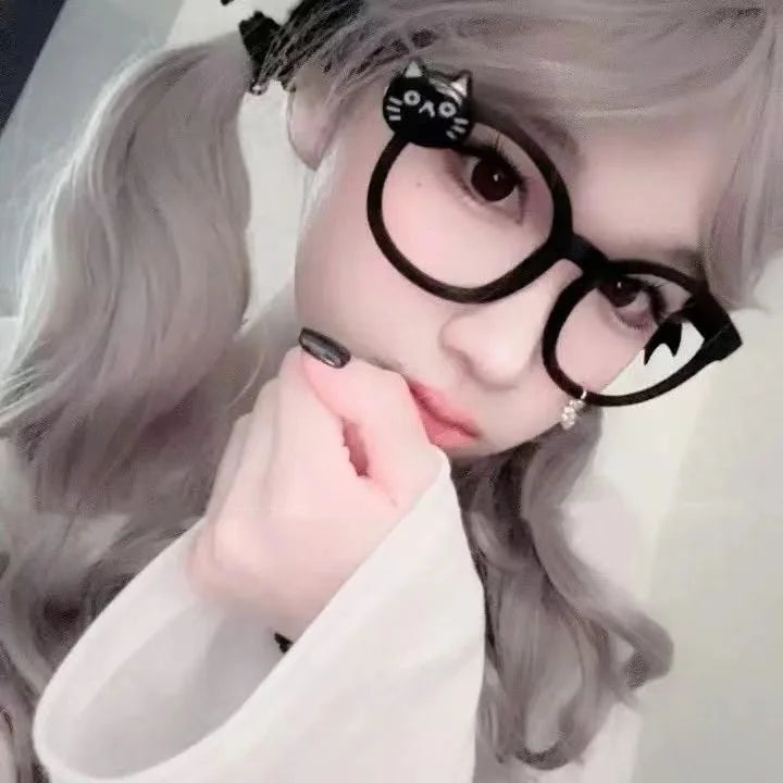 Kawaii Cat Paw Glasses Frame 🐾✨ | Y2K Anime Retro Eyewear 🎀 | Cute Decorative Gift 🎁 for Cosplay & Parties!