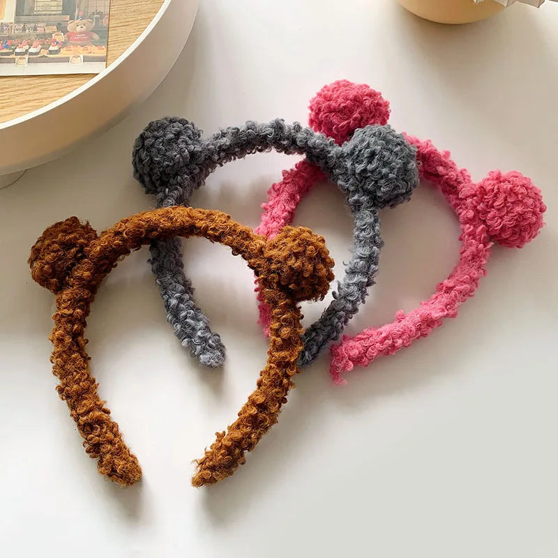 Kawaii Plush Bear Ear Headband 🐻✨ - Adorable Non-Slip Hair Accessory for Makeup & Daily Fun 💖🎀