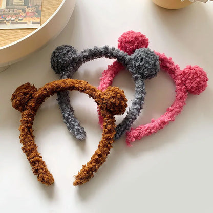 Kawaii Plush Bear Ear Headband 🐻✨ - Adorable Non-Slip Hair Accessory for Makeup & Daily Fun 💖🎀