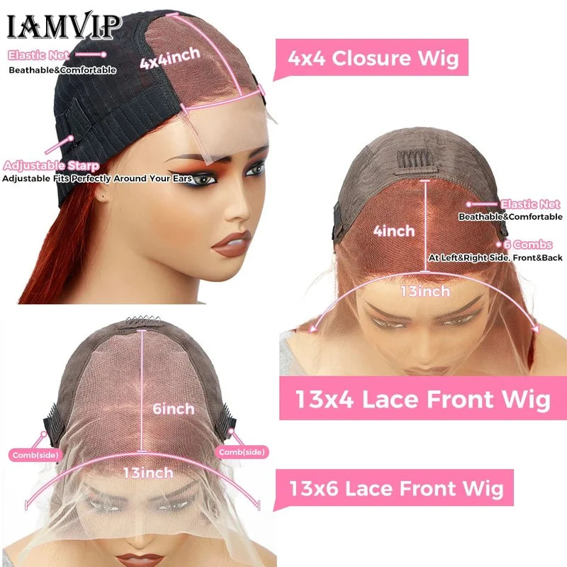 Kawaii Orange Ginger Curly Lace Front Wig 🌟✨ | Glueless Deep Wave 13x4 & 13x6 HD Lace Frontal 💖 | Soft & Bouncy Human Hair Wig 🦄