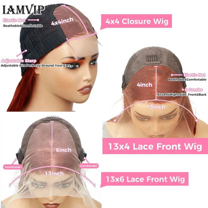 Kawaii Orange Ginger Curly Lace Front Wig 🌟✨ | Glueless Deep Wave 13x4 & 13x6 HD Lace Frontal 💖 | Soft & Bouncy Human Hair Wig 🦄