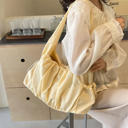Kawaii Chic Nylon Pleated Crossbody Bag 🎀✨ | Trendy Women's Tote with Large Capacity - Perfect for Casual Adventures! 👜💕