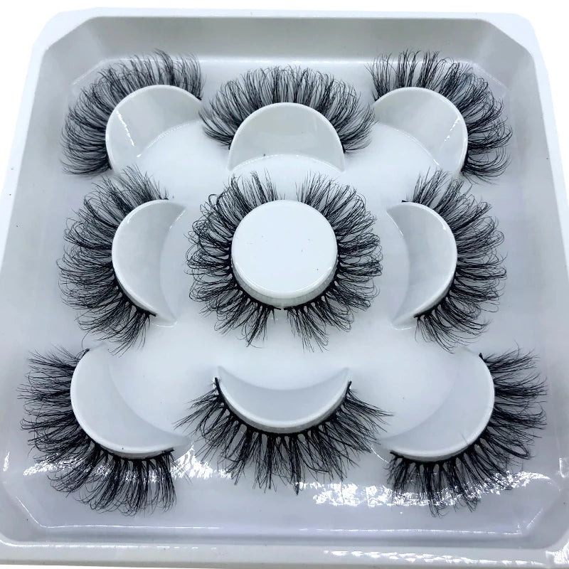 New 5 Pairs 8-25mm Natural 3D False Eyelashes Kit Mink Lashes Full Strip Look Whimsical Cute Glam 🌸✨